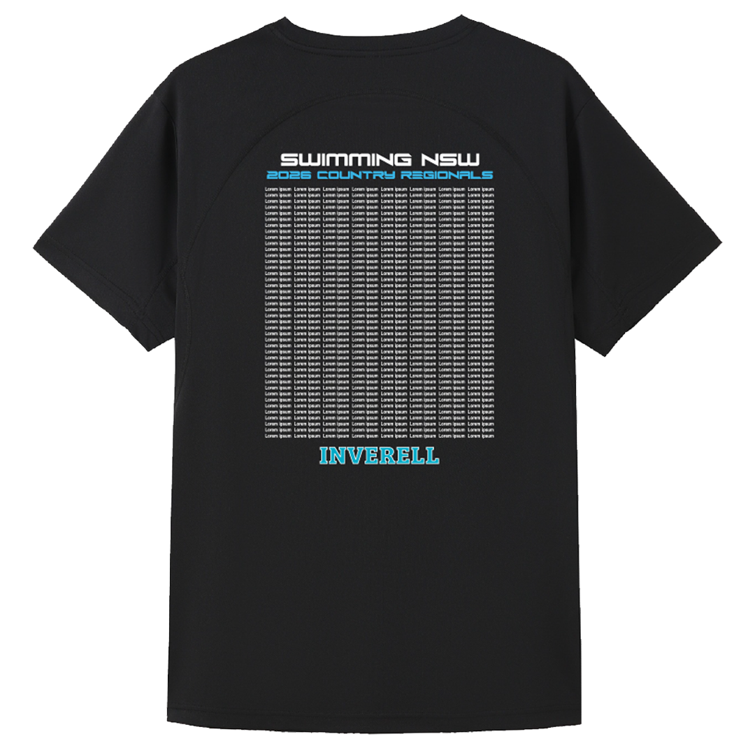 INVERELL: 2026 NSW Country Regionals Names T-Shirt - Black