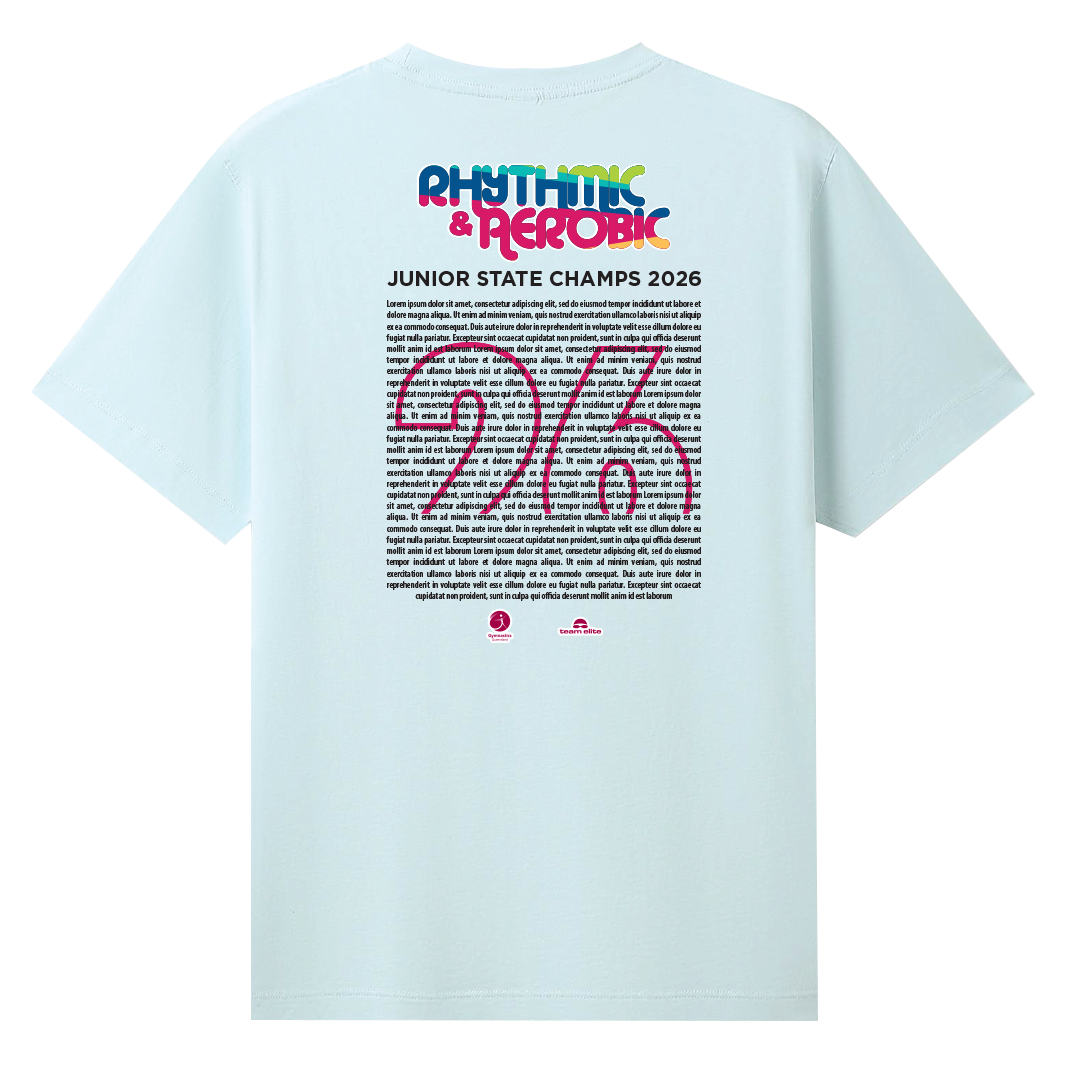 2026 GQ Rhythmic & Aerobic State Names T-Shirt - Blue