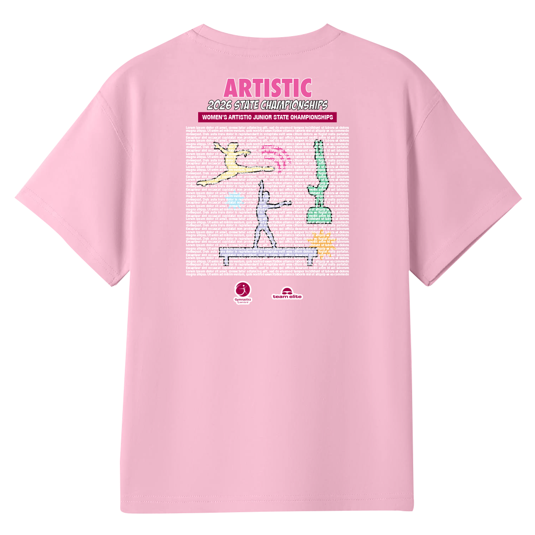 2026 WAG Junior State Championships Names T-Shirt - Pink