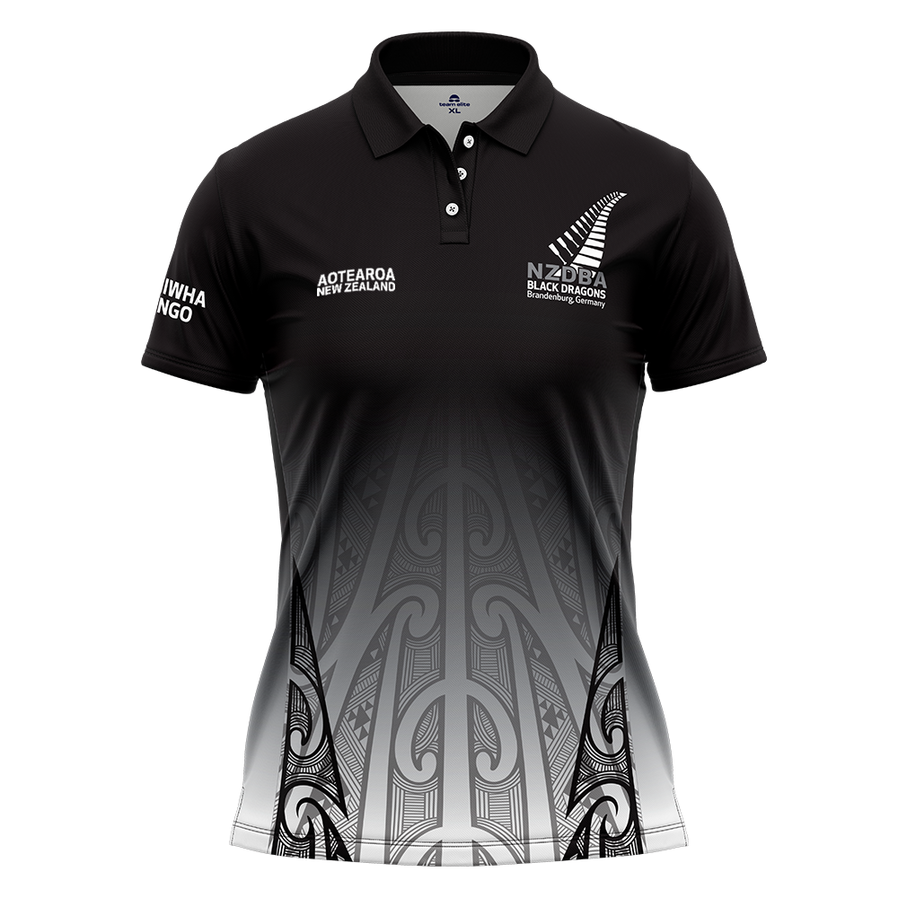 *NZDBA Black Dragons Polo Shirt - Ladies