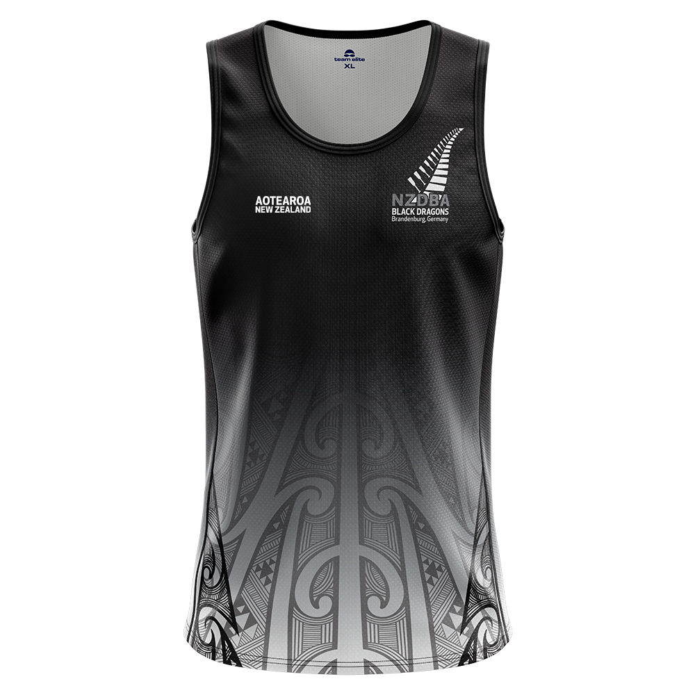 *NZDBA Black Dragons Race Singlet - Unisex