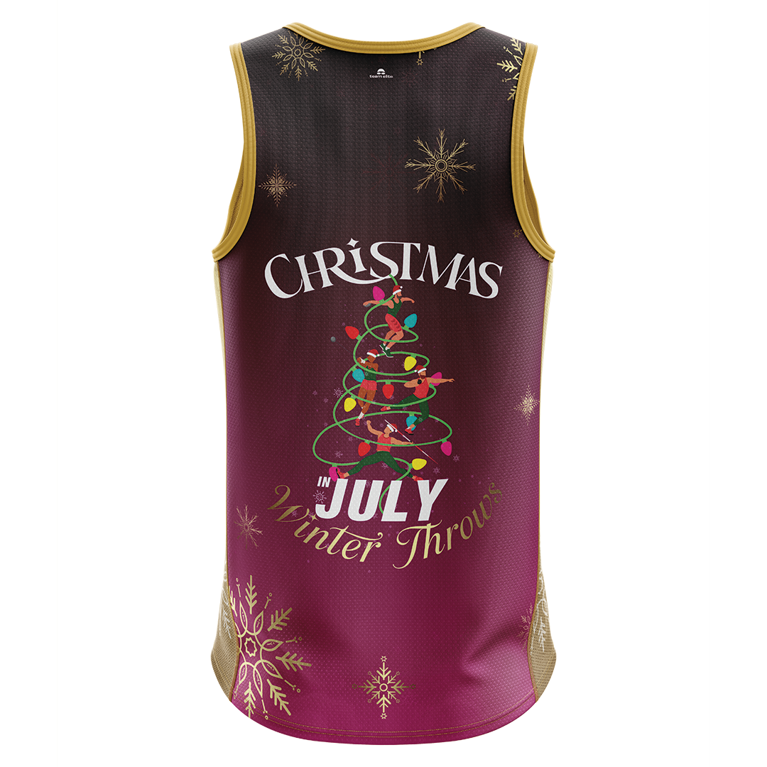 2026 QMA Christmas in July Cool Dry Singlet - Ladies Full Back