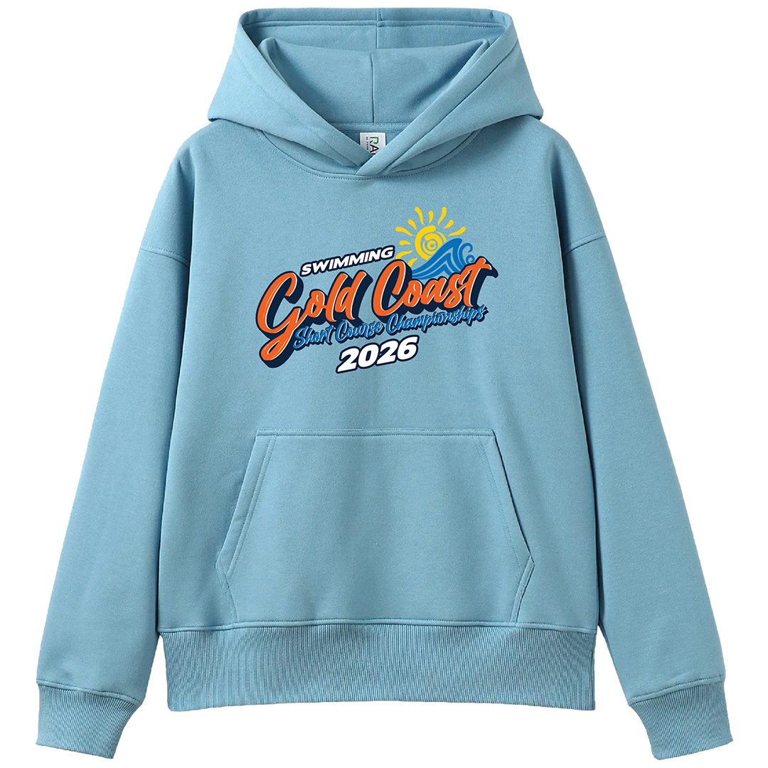 2026 Swimming Gold Coast Short Course Hoodie - Blue/Orange
