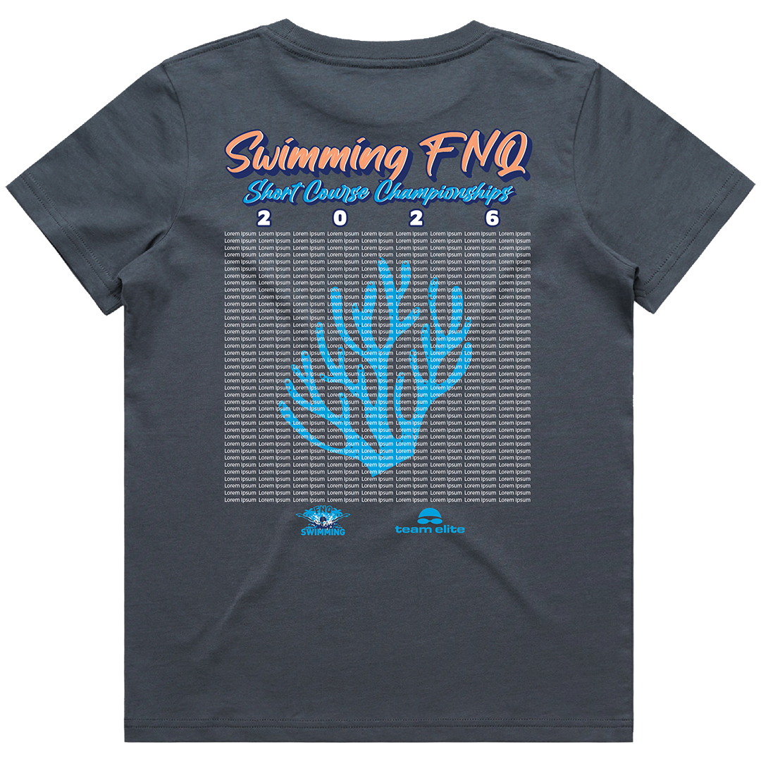 2026 Swimming FNQ Short Course Names T-Shirt - Blue