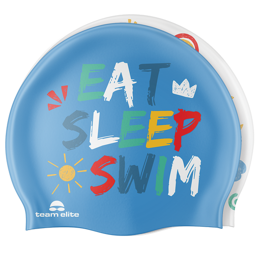 Eat Sleep Swim Adventure Swim Cap