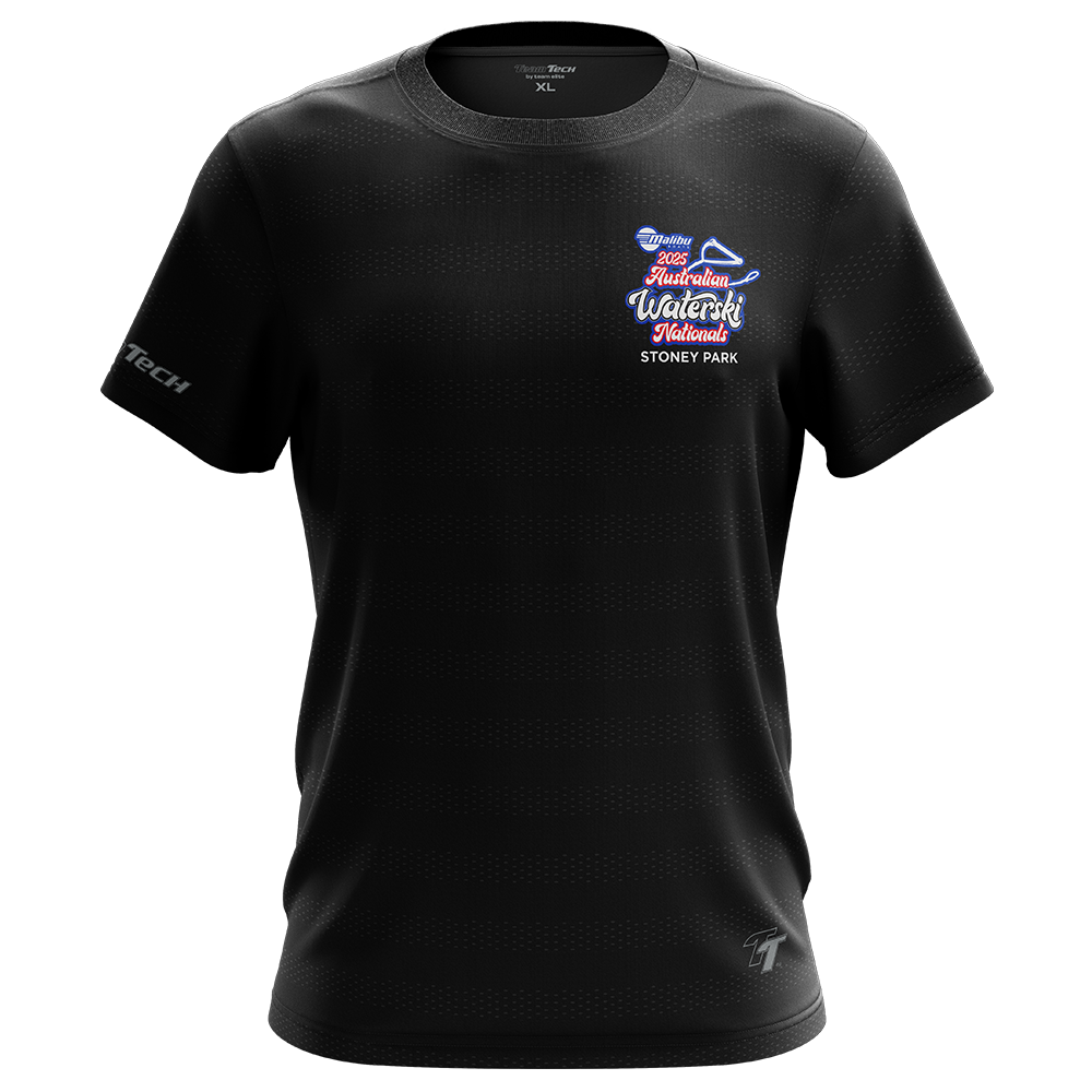 2025 Australian Waterski Nationals Sports Performance Tee - Black