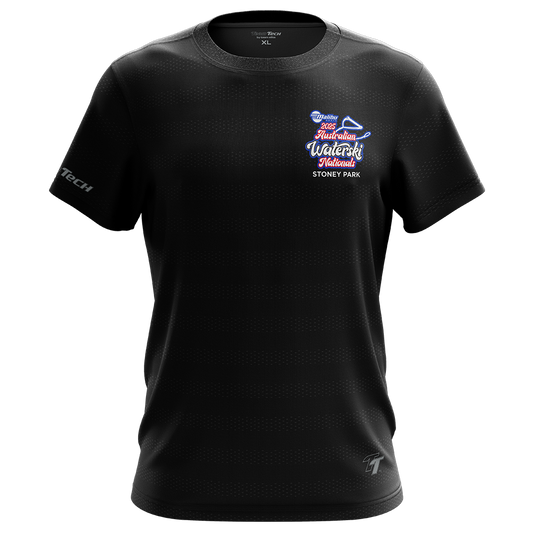 2025 Australian Waterski Nationals Sports Performance Tee - Black