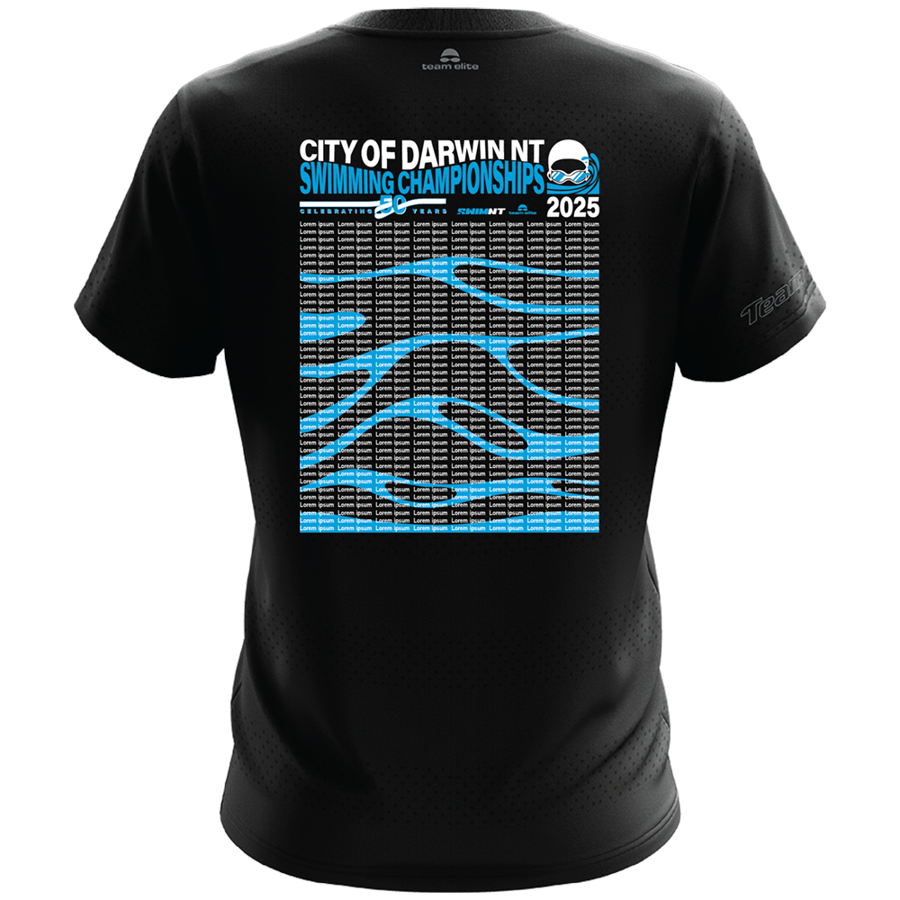 2025 NT Swimming Championships 'Names' Performance Tee - Black