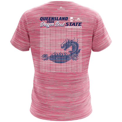 2025 DBQ TeamTech Performance Names Tee - Pink Marl