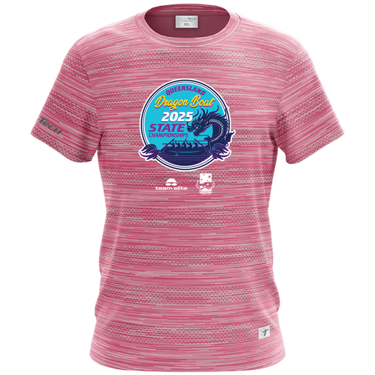 2025 DBQ TeamTech Performance Names Tee - Pink Marl