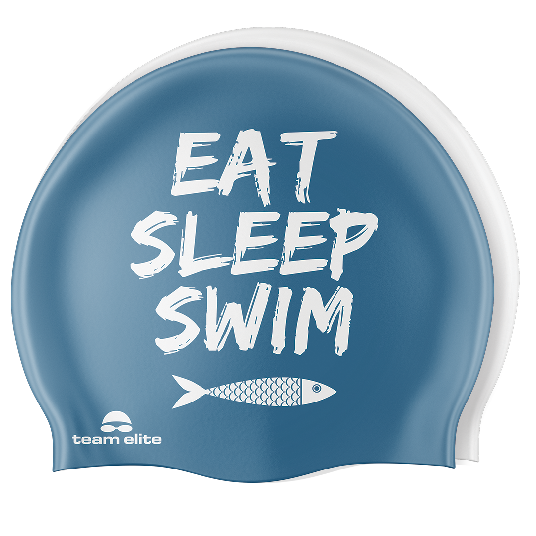 Eat Sleep Swim Fish Swim Cap