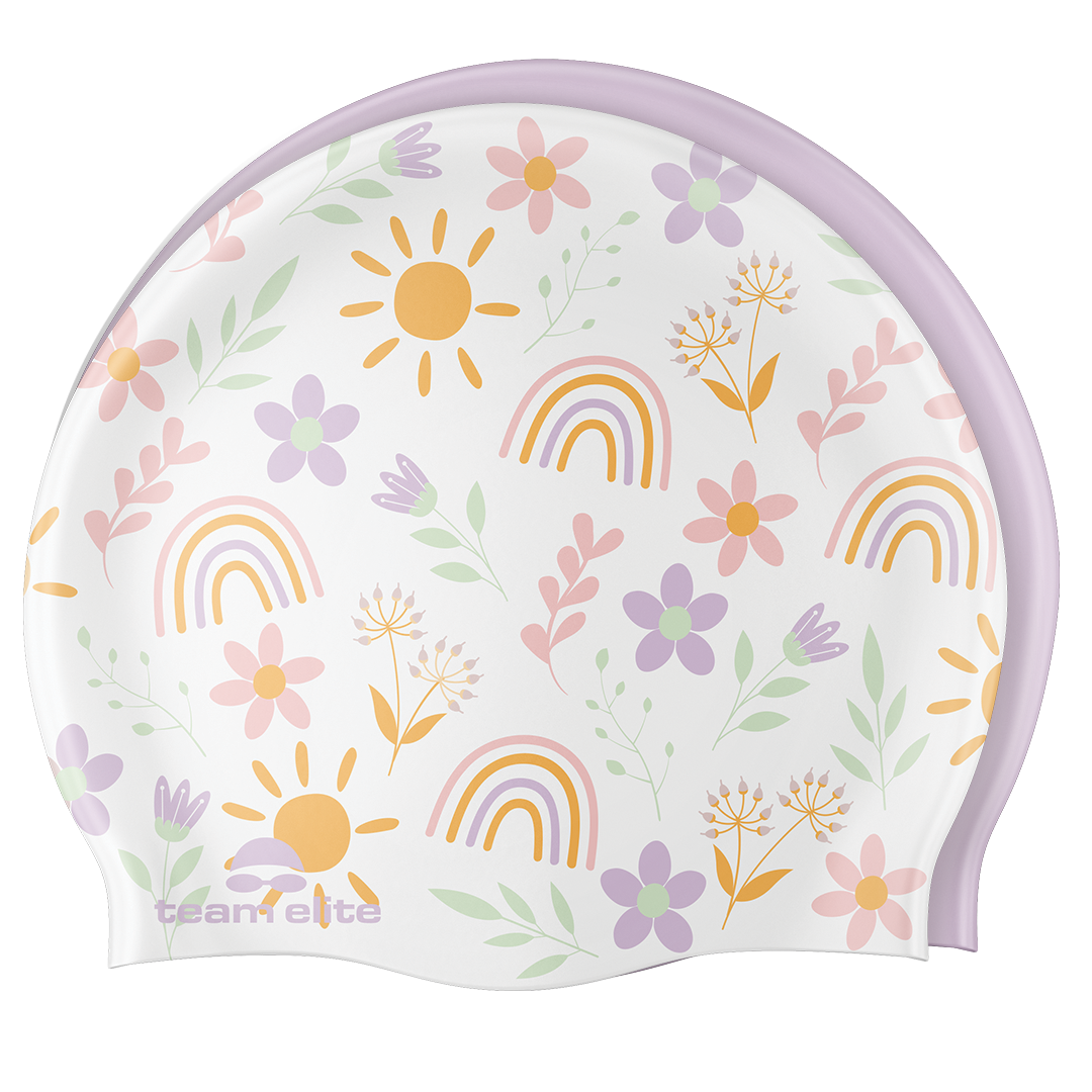Eat Sleep Swim Flower Swim Cap