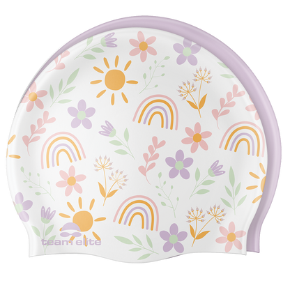 Eat Sleep Swim Flower Swim Cap