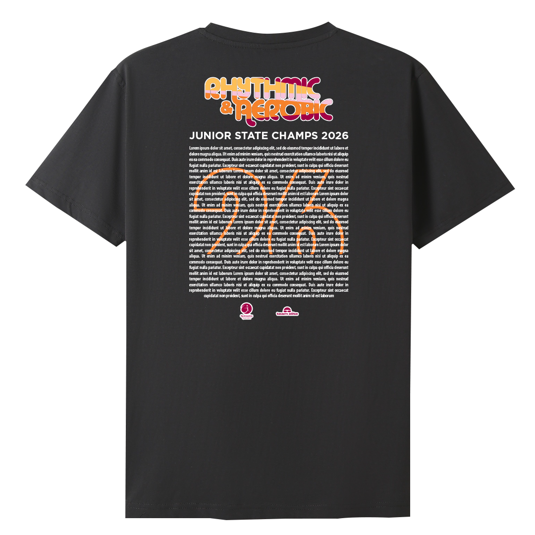 2026 GQ Rhythmic & Aerobic State Names T-Shirt - Charcoal