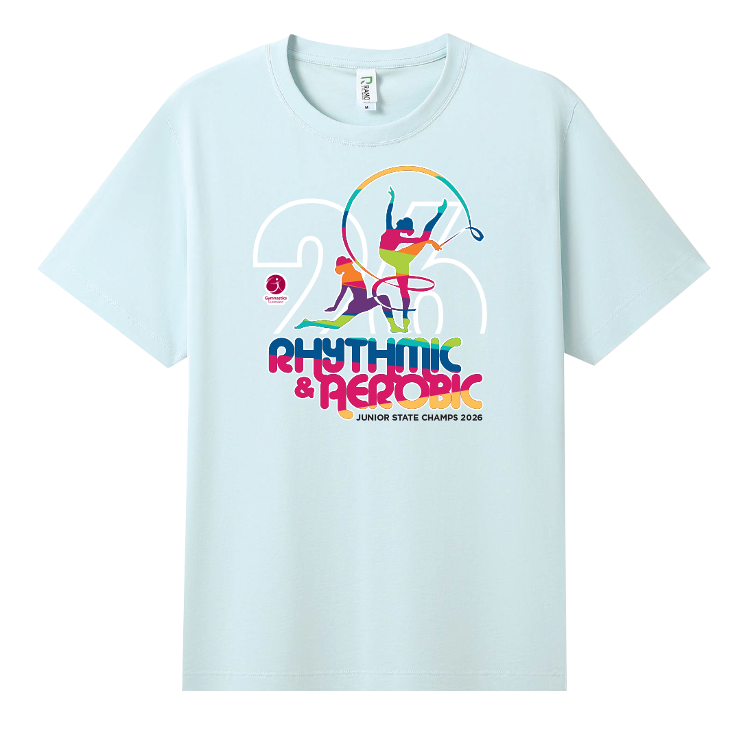 2026 GQ Rhythmic & Aerobic State Names T-Shirt - Blue