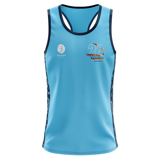 2026 GQ Trampoline & Acrobatic State Singlet - Blue