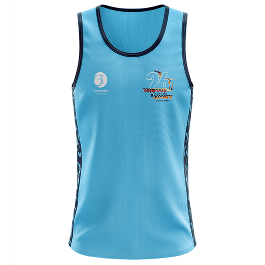 2026 GQ Trampoline & Acrobatic State Singlet - Blue