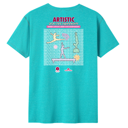2026 WAG Junior State Championships Names T-Shirt - Jade