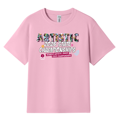 2026 WAG Junior State Championships Names T-Shirt - Pink