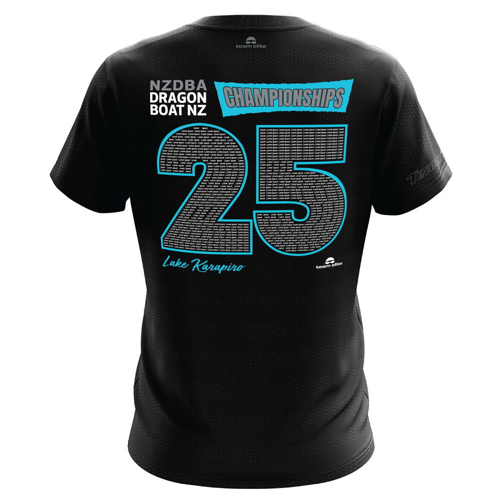 2025 NZDBA TeamTech Performance Names Tee - Black