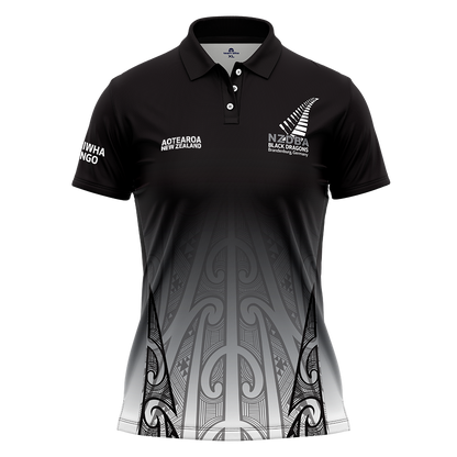 *NZDBA Black Dragons Polo Shirt - Ladies