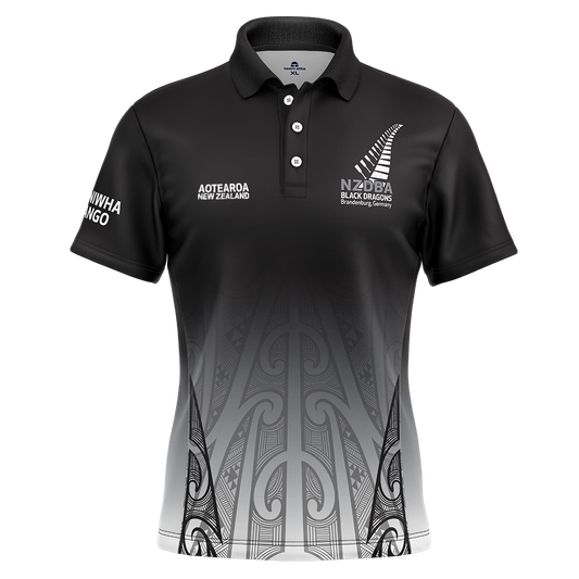 *NZDBA Black Dragons Polo Shirt - Unisex