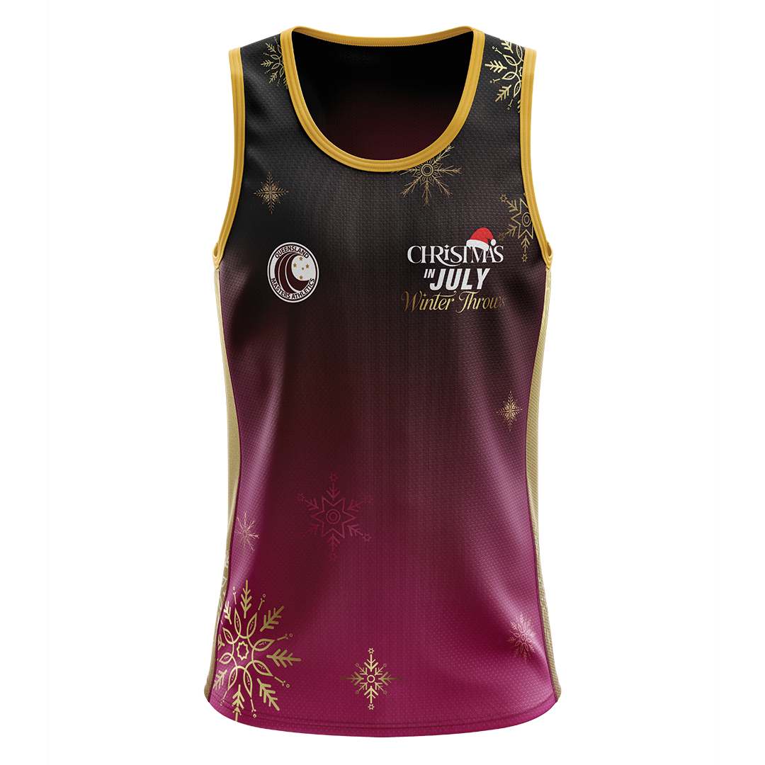 2026 QMA Christmas in July Cool Dry Singlet - Ladies Full Back