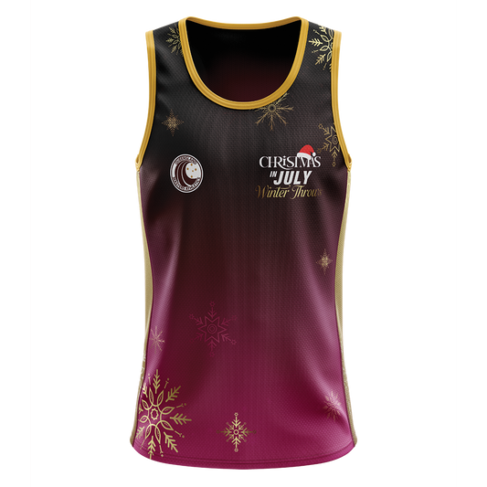 2026 QMA Christmas in July Cool Dry Singlet - Ladies Full Back