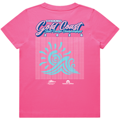 2026 Swimming Gold Coast Short Course Names T-Shirt - Pink