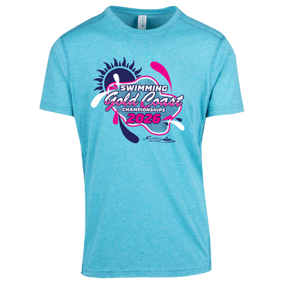 2026 Swimming Gold Coast Names T-Shirt - Jade Heather