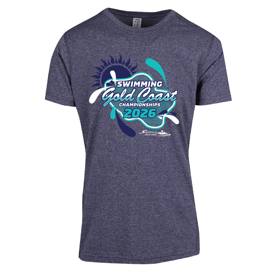 2026 Swimming Gold Coast Names T-Shirt - Navy Heather
