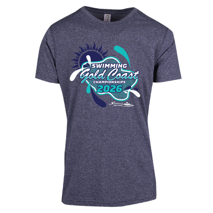 2026 Swimming Gold Coast Names T-Shirt - Navy Heather