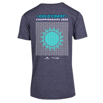 2026 Swimming Gold Coast Names T-Shirt - Navy Heather