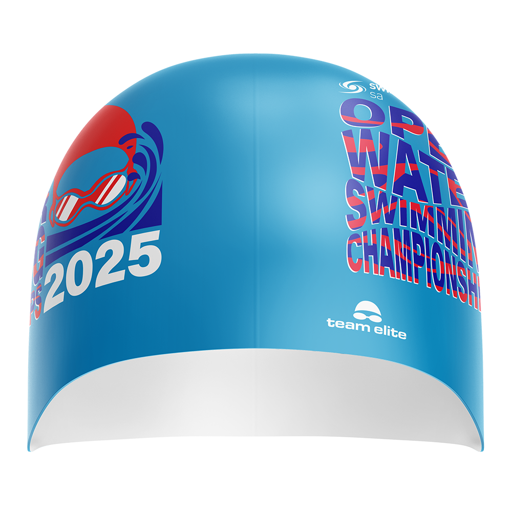 2025 SSA OW Reversible Swim Cap - White/Aqua