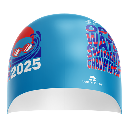 2025 SSA OW Reversible Swim Cap - White/Aqua