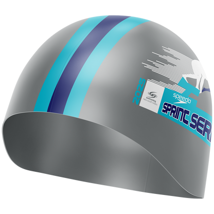 SNSW Speedo Sprint Series Swim Cap - Silver