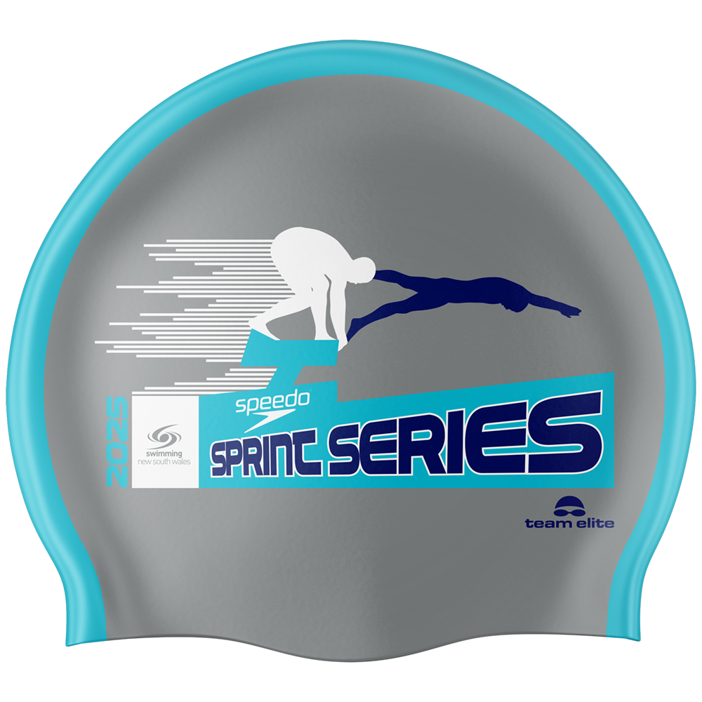 SNSW Speedo Sprint Series Swim Cap - Silver