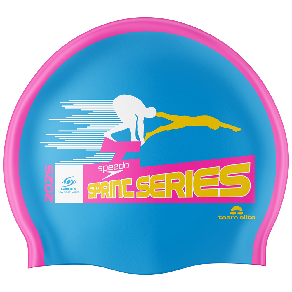 SNSW Speedo Sprint Series Swim Cap - Aqua