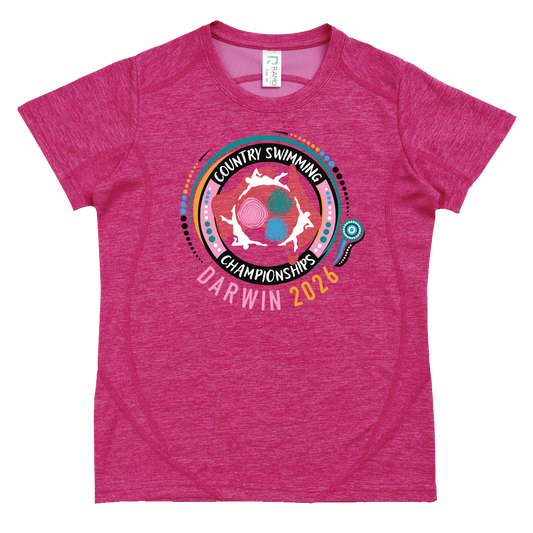 2026 Country Swimming Championships Names T-Shirt - Pink