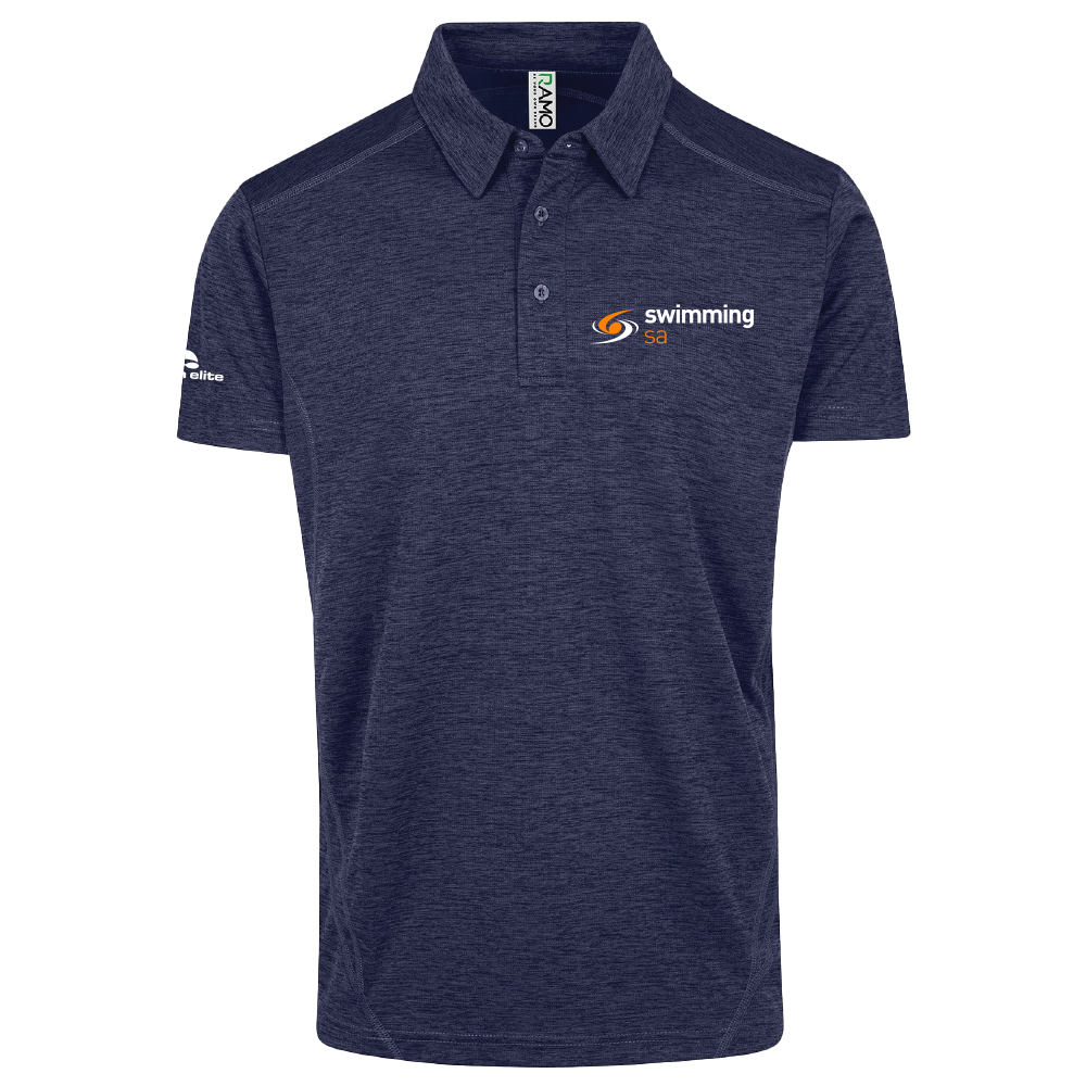 Swimming SA Navy Unisex Marl Polo - Unisex