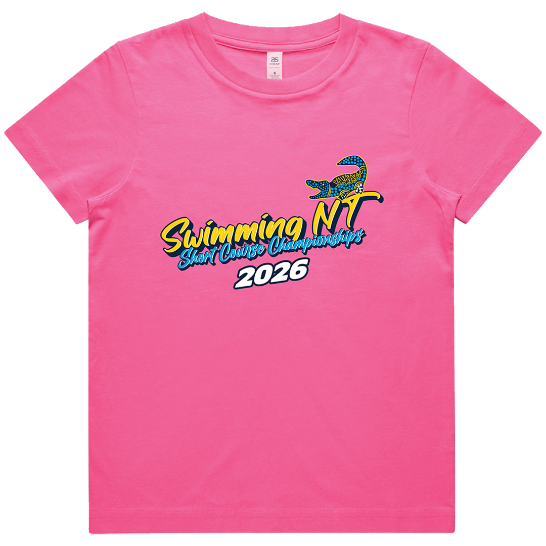 2026 Swimming NT SC Names T-Shirt - Pink