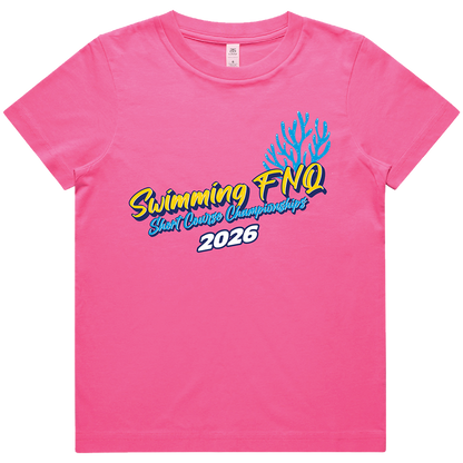 2026 Swimming FNQ Short Course Names T-Shirt - Pink