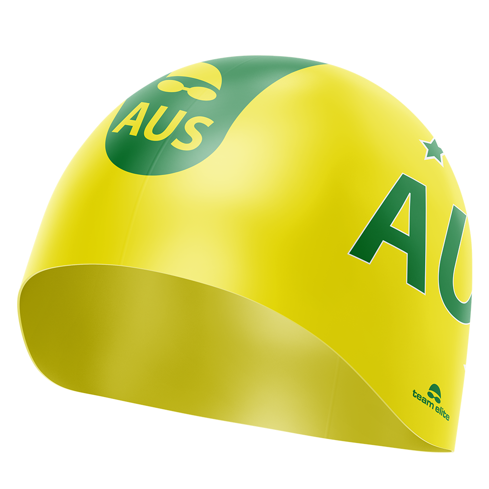 AUS Swim Cap - Yellow/Green