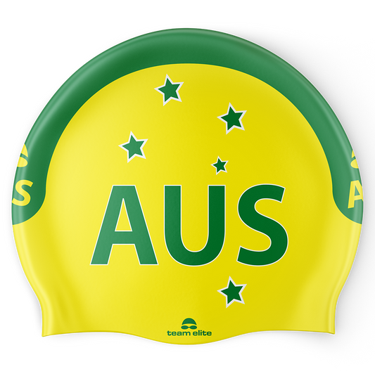 AUS Swim Cap - Yellow/Green