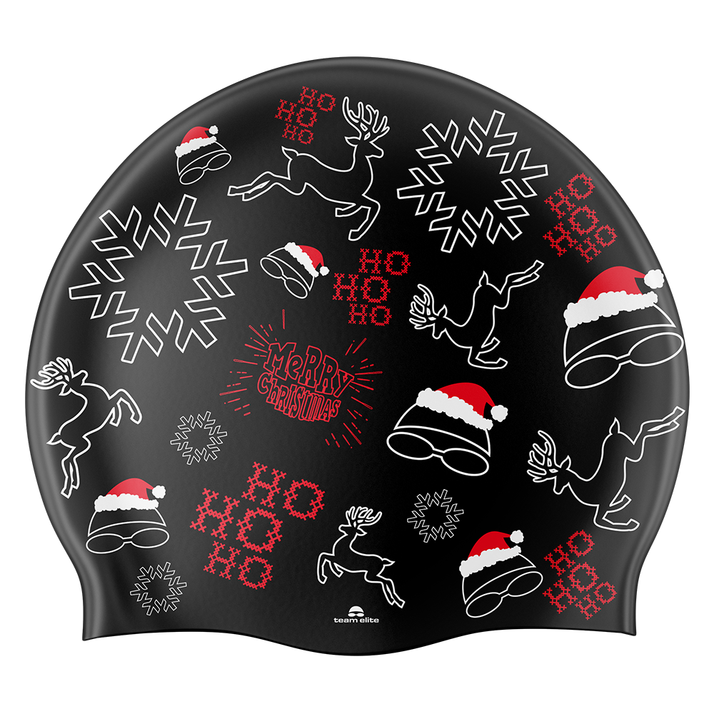 Christmas Swim Cap - Black