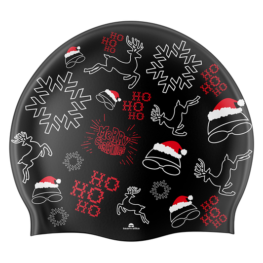 Christmas Swim Cap - Black