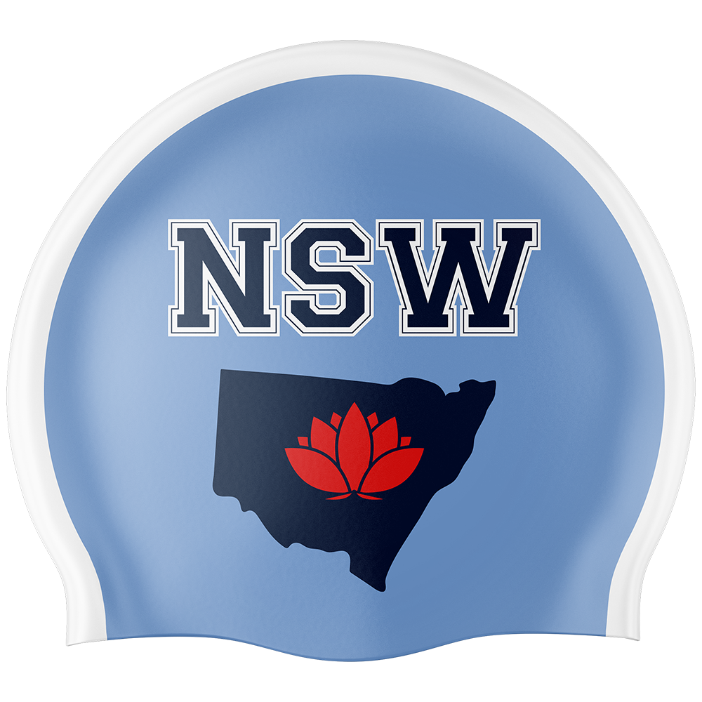 NSW Swim Cap - Blue/Red