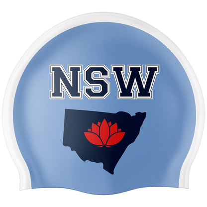 NSW Swim Cap - Blue/Red
