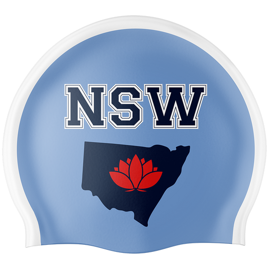 NSW Swim Cap - Blue/Red