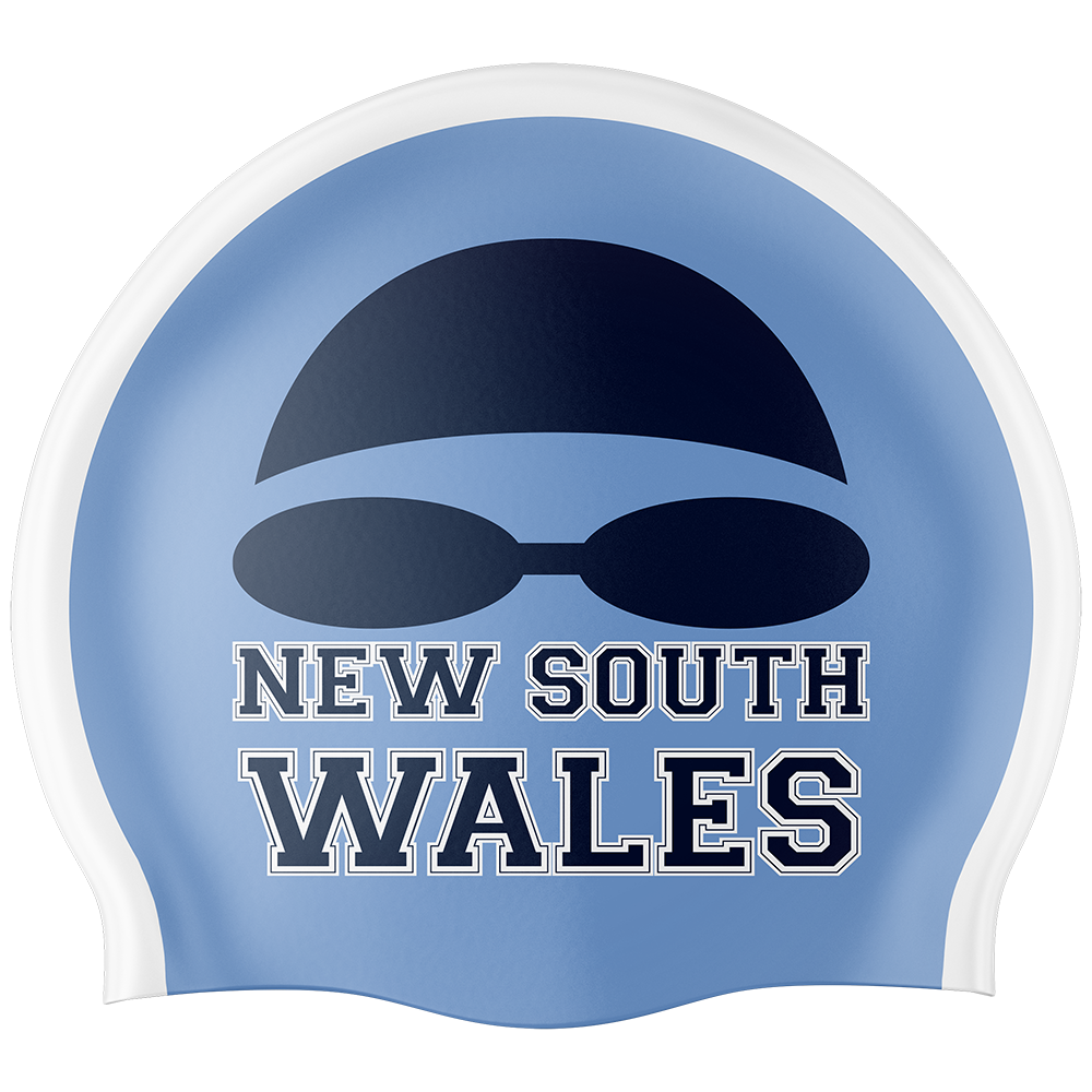 NSW Swim Cap - Blue/Pink